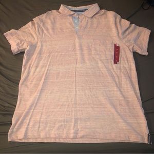 NWT Merona Red,White, & Pale Blue short sleeve polo Size XL